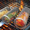 DragonX2 2 Rolling BBQ Baskets with Removable Wooden Handles, Nested