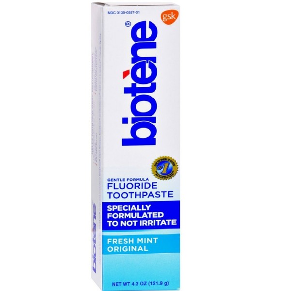 Biotene Gentle Formula Fluoride Toothpaste, Fresh Mint 4.3 oz ( Pack of 10)