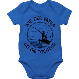 Shirtracer - Baby Bodysuit Boy Girl - Gift for Father's Day - Like Father Fishing for Daughter - Fishing Fisherman, 7 Royal Blue