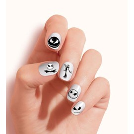 Clear Vinyl Cut, Peel and Stick Nail Art Decals/Stickers by DimOxy Designs Themed for Jack The Skellington, The Christmas Nightmare (Ver.2) Lovers.