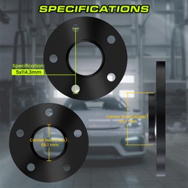 Customadeonly 5x114.3 Wheel Spacers for 370Z 350Z 240SX 300ZX GTR Murano Maxima Sentra (2pcs 12mm Thick Black) Wheel Spacer for Q60 G37 G35 Hubcentric 5x4.5 66.1mm Bore -Longer Studs Required