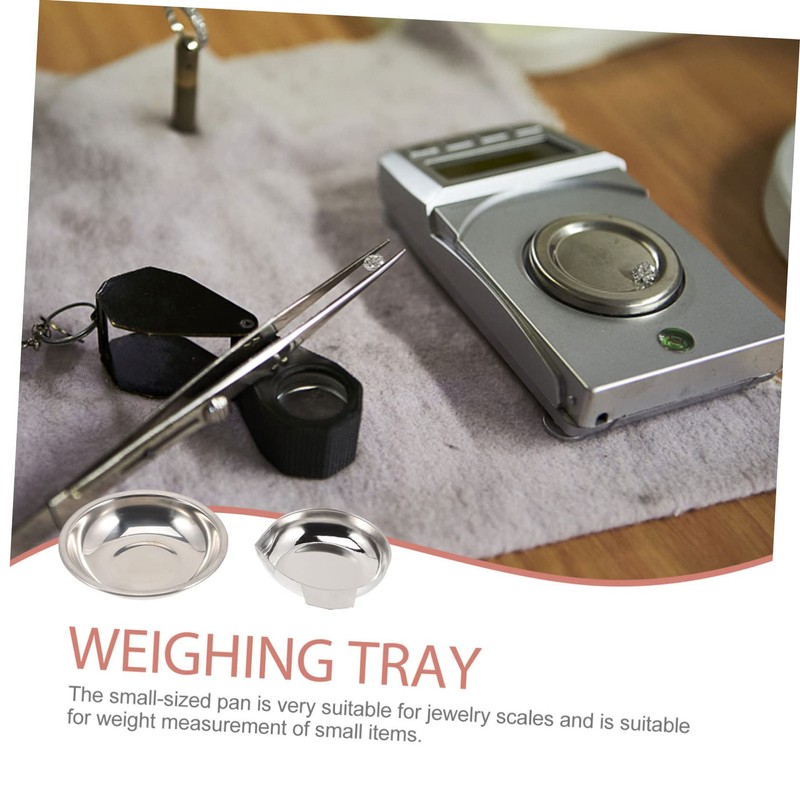 COHEALI 3sets Electronic Scale Trays Stainless Steel Gems Weighting Dish