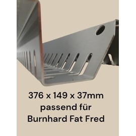 KOCH #113 Rustproof Flavour Bar W-Shape for Burnhard FAT FRED – 376 x 149 x 37 mm – Indestructible V2A Stainless Steel Thickness 1.25 mm, 780 g / Piece, High Quality Replacement Cover, Quality Made in