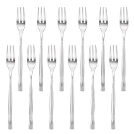 12PCS Crab Stainless Steel Forks Oyster Escargot Forks Set Appetizer Seafood Forks Portable Stainless Steel 3 Prong Cocktail Salad Fruit Dessert Forks for Tasting Crab Escargot Party Travel, 5 Inches