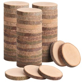 LAZACA Wood Slices Crafts Small Log Rounds Cookies Pieces 50Pcs 3-4cm Rustic Wedding Centerpieces Ornaments DIY