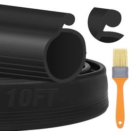 ToLanbbt 10FT Garage Door Seals Bottom Rubber 0.35" Big P Bulb Bottom Weather Strip, Overhead Garage Door Seal Replacement Weather Stripping (10 FT, Black)