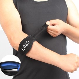 EVA Sports Compression Adjustable Arm Guard for Golf, Basketball, Tennis & Badminton with Elbow Protection Free Size/Black Blue Lining 15ea