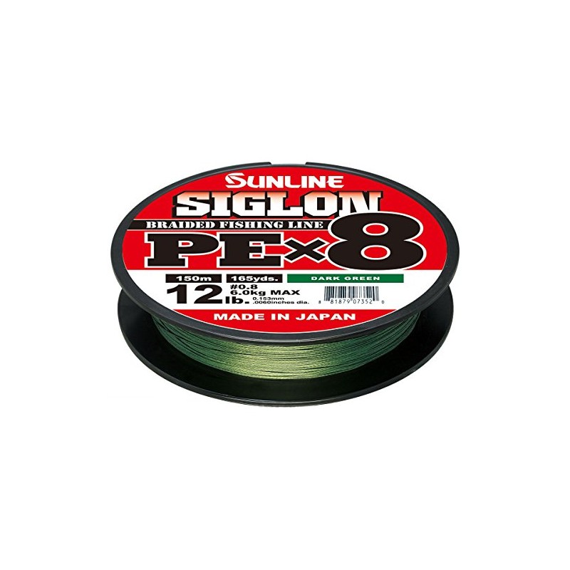 Sunline Siglon PEx8 Dark Green 10 lb 165 yd, One