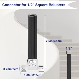 Sidasu 10 Pack Baluster Swivel Connectors with Screw for Installation of 1/2" Square Balusters balusters for Staircase （Shoes not Inculded）