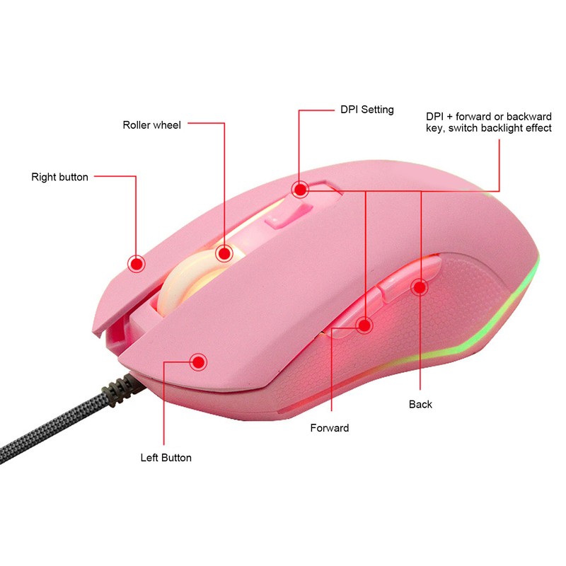 LED Mouse Type C Interface Portable Silent Roller Switch Ergonomic
