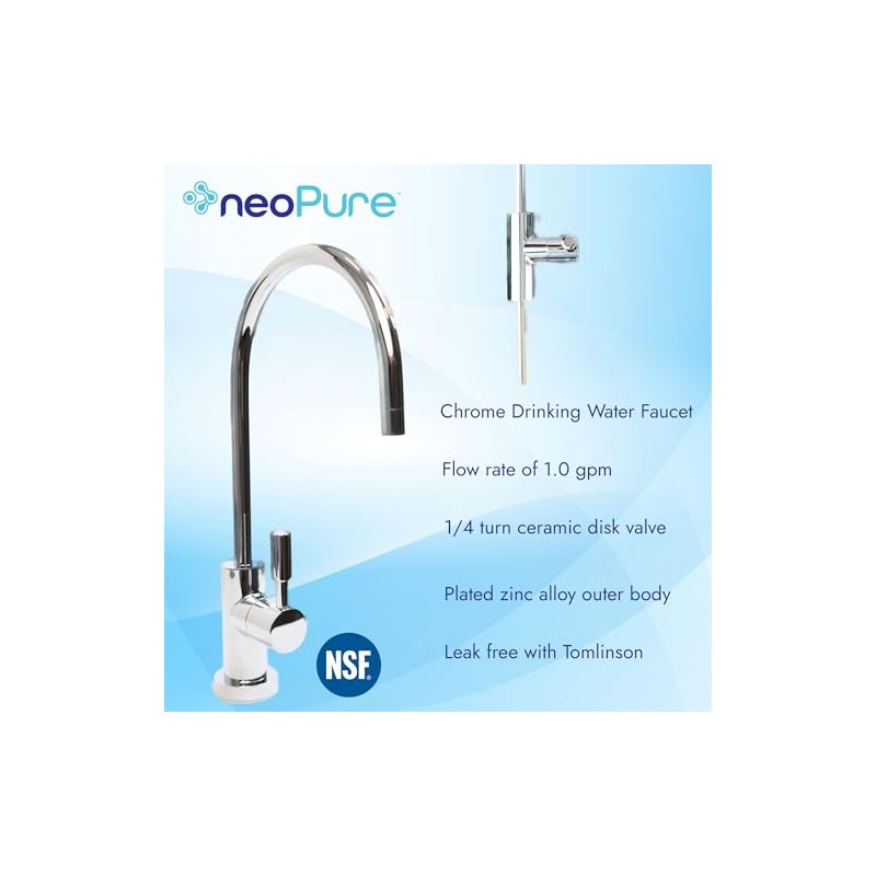 Neo-Pure Designer 888 Value Series RO Drinking Water Faucets (Chrome)