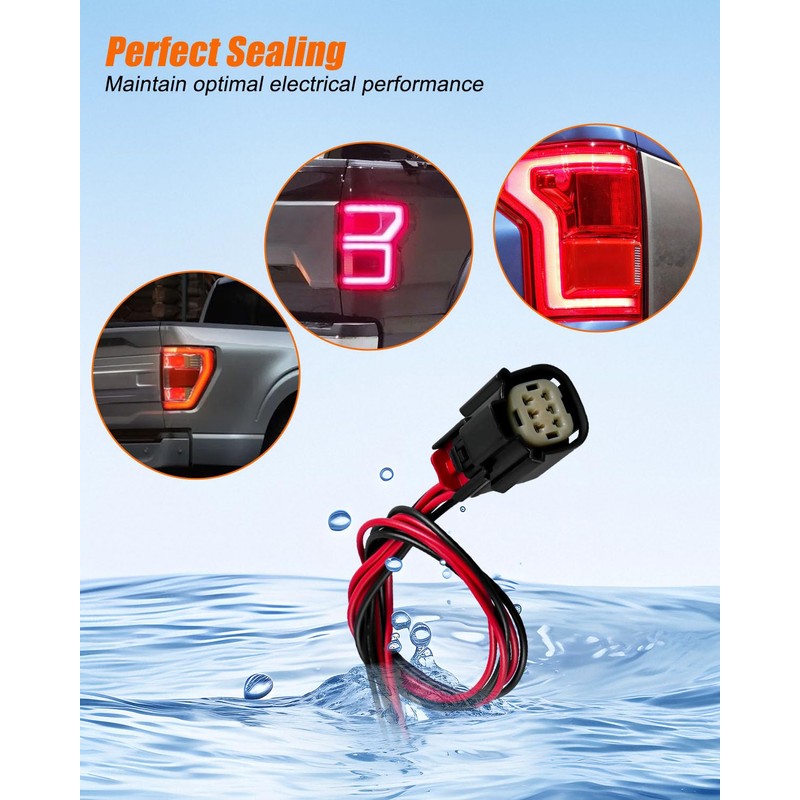 6-Pin Rear Tail Light Lamp Connector Wire Fit for Ford