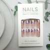 24Pcs Flower Press on Nails Short Square Fake Nails French