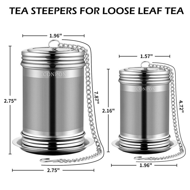 ECONPON 2 Pack Reusable Tea Steeper Extra Fine Mesh Tea