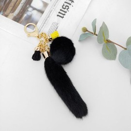 Lala 라라 퍼 참장식-블랙(LALAF158) Lala Fur Charm Decoration - Black (LALAF158)
