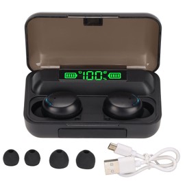 F9‑5C Bluetooth Headphones Touch Control LED Digital Display Wireless Earbuds with Battery Case for Gaming Sports