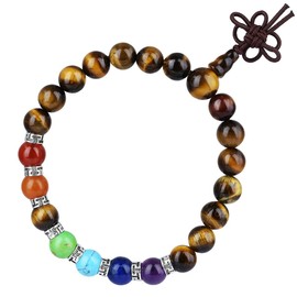 mookaitedecor 8 mm Mala Prayer Beads Stone Bracelets for Men and Women, 21 Tibetan Buddha Wrap Bracelet