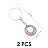 2 Pieces Rotating Baseball Keychains Gift Keychains Baseball Lovers Keychains