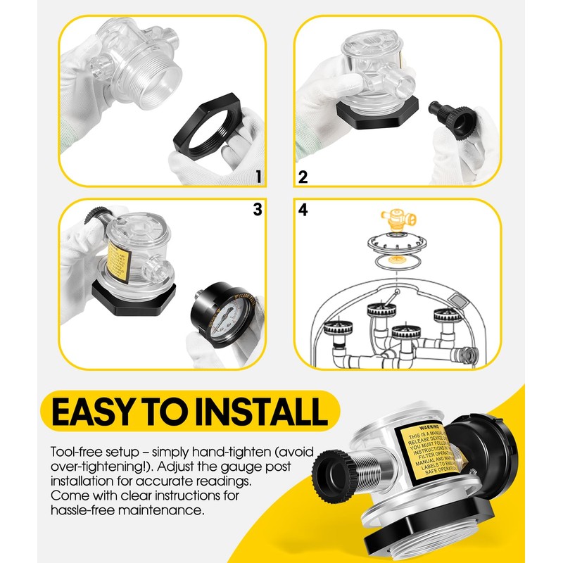 DearChan 273564Z Manual Air Relief Valve Replacement/Pressure Release Assembly with