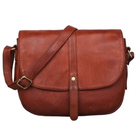 Stilord ‘Kira’ Women’s Shoulder Bag, Small Vintage Leather Handbag for Going Out, Classic Evening Bag, Party Bag, Leisure Bag, Real Leather - Brown - m