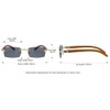 Rectangle Sunglasses Rimless Sqaure Sun Glasses for Men&Women Frameless Blue