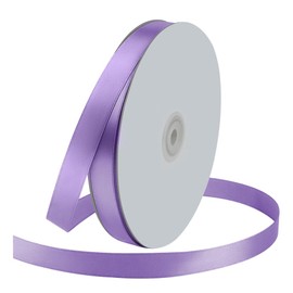 5/8" Wide x 100 Yards Single Face Polyester Satin Ribbon, Satin Ribbon for Crafts, Gift, Hair Bows, Wedding Party Decoration, Bow Making & Other Projects (Lavender)