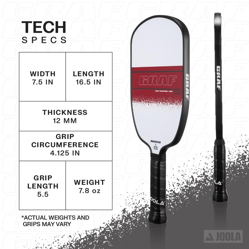 JOOLA GRAF Champion Pickleball Paddle, Agassi Shape with Extended Sweet