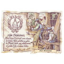 Die Staffelei Carpenter/Funny Poem with Loving Drawing on High-Quality Paper / Special Gift Idea for Carpenters