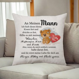 Aconesong Man Gift Husband Gift Birthday from Wife Cushion Cover Gifts for Husband Gift for Valentine's Day Wedding Gifts Christmas Accessories for Pillow Cases 45 x 45 cm (Man)