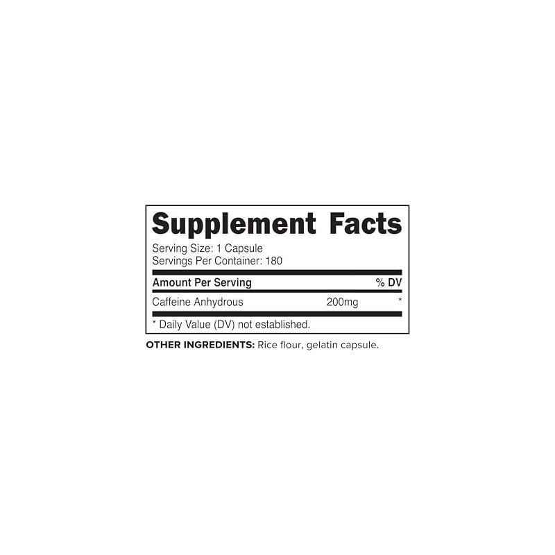 Primaforce Píldoras de Cafeína - 200 mg - 180 cápsulas