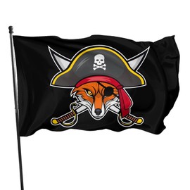 Fox Pirate Flag 3x5 Ft Outdoor Indoor With Grommet Garden Yard Banner Decorative Sign
