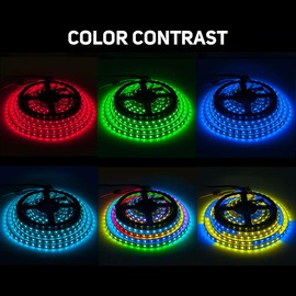 WS2812B ECO LED Strip,BTF-LIGHTING Chasing Effects 5050SMD Individually Addressable 16.4FT 60Pixels/m 300Pixels Flexible Black FPCB Dream Color IP65 Waterproof for Bedroom DIY Projects DC5V