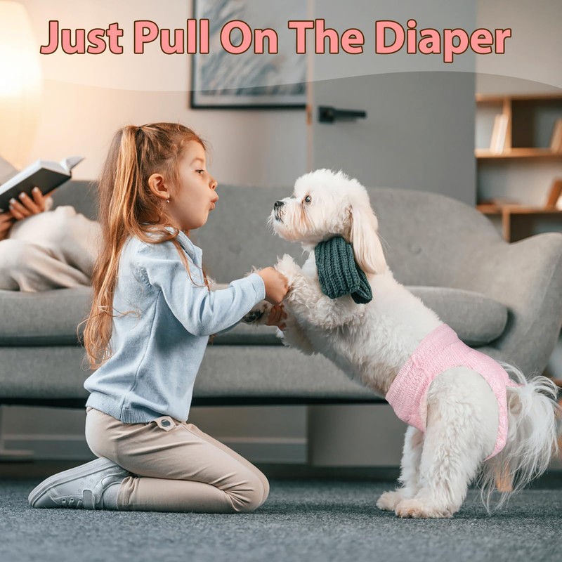 Ambreview Disposable Dog Diapers Female, Just Pull It Up, Doggie