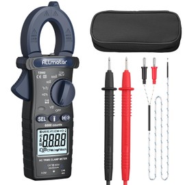 ALLmeter 600A TRMS Digital Clamp Meter with 6000 Counts,Auto Ranging,AC Current/Voltage,DC Voltage,Resistance,Capacitance,NCV,Temperature,Frequency,and Continuity Tester with Flashlight,Backlight