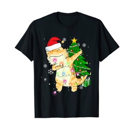 Dabbing Bearded Dragon Christmas Costume Cute Youth Kids T-Shirt
