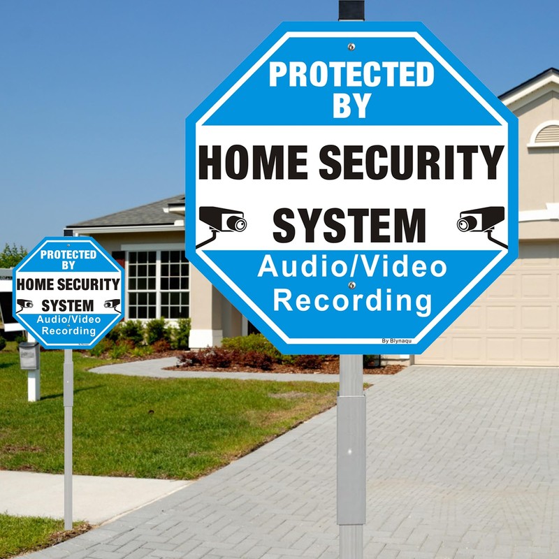 2 Pack Protected By Home Security System Signs for Yard,