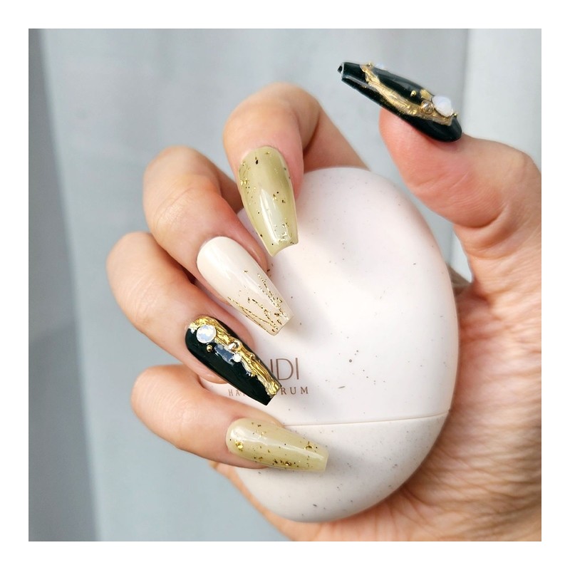 Gold Forres Handmade Nail Tips - Long Square / 골드