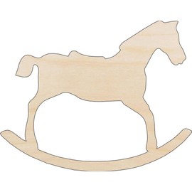 Toy Rocking Horse - Laser Cut Out Unfinished Wood Craft Shape TOY23 3 Pieces @ 3" / 1/8" thick