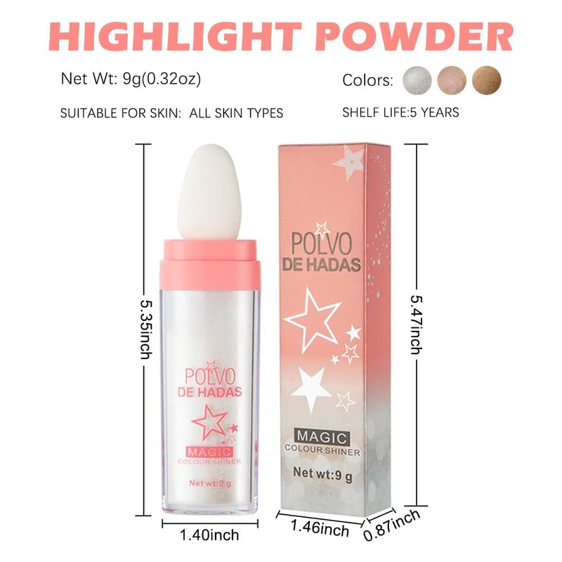Highlight Patting Powder, Shimmering Highlighter Powder Pen for Face and