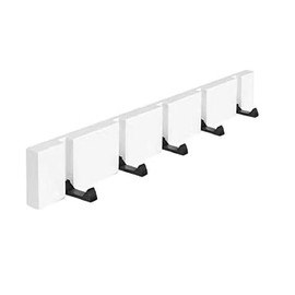 LSDZHK Invisible Coat Hook Behind The Door, Wooden Wall Mounted Coat Rack Wall Hanging Coat Hanger Row Hook Coat Rack to Hang Coats, Scarves, Purses and More (50CM - 5 Hooks)