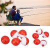 50PCS Ball Shaped Fishing Float Plastic White Red 2 Specifications