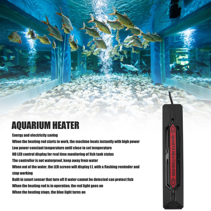 Aquarium Heater Quartz Glass Energy Saving 300W Fish Tank Heating