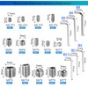 HanTof 340Pcs Metric M2.5/M3/M4/M5/M6/M8 304 Stainless Steel Allen Head Hex