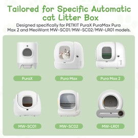 Walverdant 20 Count Cat Litter Box Liners for Self-Cleaning Cat Litter Box, Compatible with MeoWant MW-SC01/MW-SC02/MW-LR01 PETKIT PuraX PuraMax Drawstring Replaced Bags Waste Bags (1Pack /20 Counts）