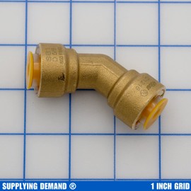 Supplying Demand SB1 5/8 Inch 45 Degree Elbow Quick Connect HVAC Brass Coupler Fitting