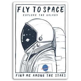 2 x 10cm Astronaut Vinyl Stickers - Space NASA Stars Sticker Laptop #17521 (10cm Tall)