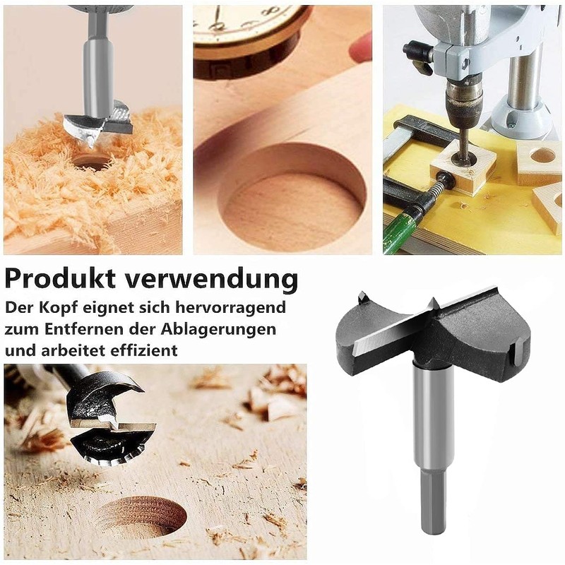 HIKENRI Forstner Drill Bit Set 3 Piece Set Forstner Wood