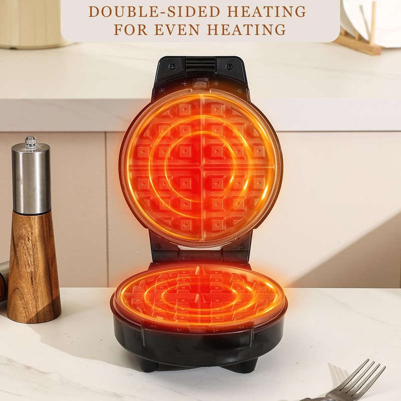 Mini Waffles Maker with 6 Removable Plates, 3 in 1