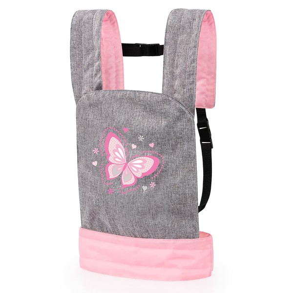Bayer Design Dolls: Carrier Modern Design - Grey, Pink, Butterfly