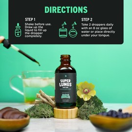 SuperBonsai Super Lungs - Natural Ingredients with Mullein and Elderberry - Daily Lungs Support and Detox - GMO Free, Gluten Free, Vegan